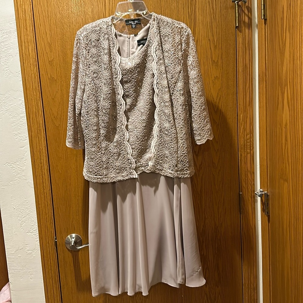 Lace and sequenced bodice dress
